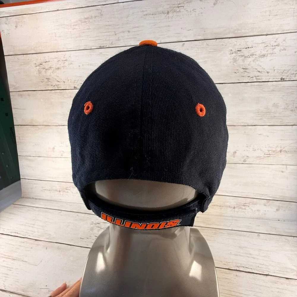 University of Illinois Fighting Illini Hat Navy Blue Orange Big Ten Baseball Cap